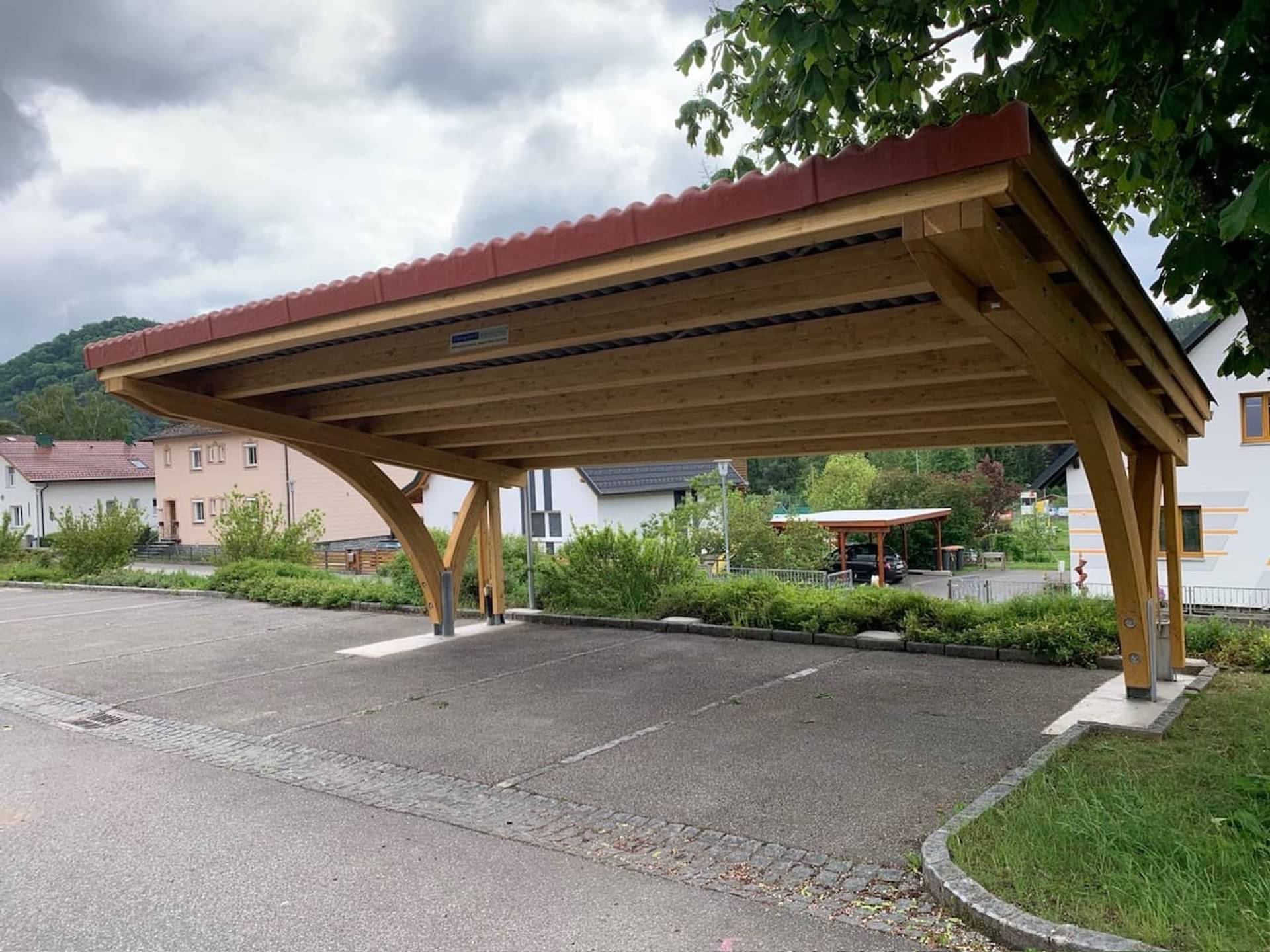 Carport doppelt von vorne