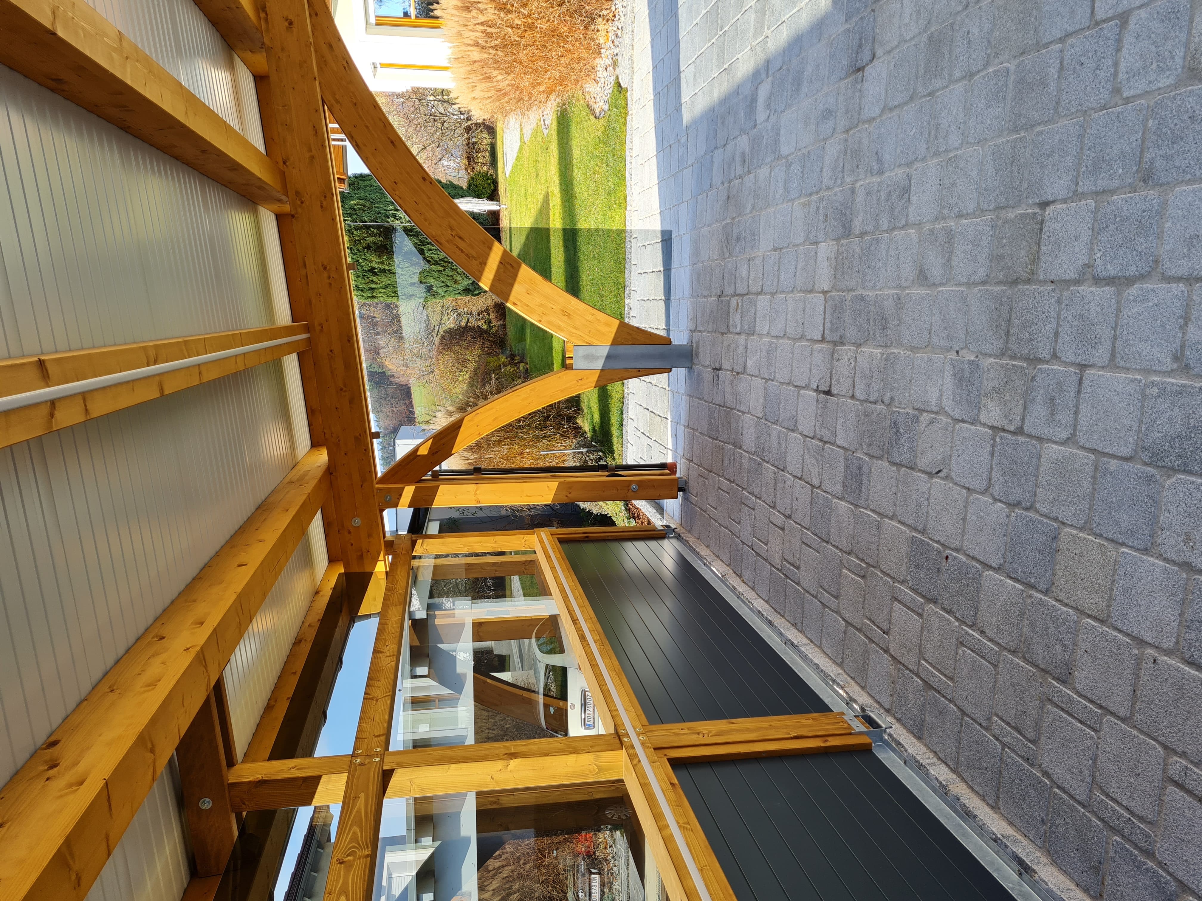 Carport Seitenansicht Holz