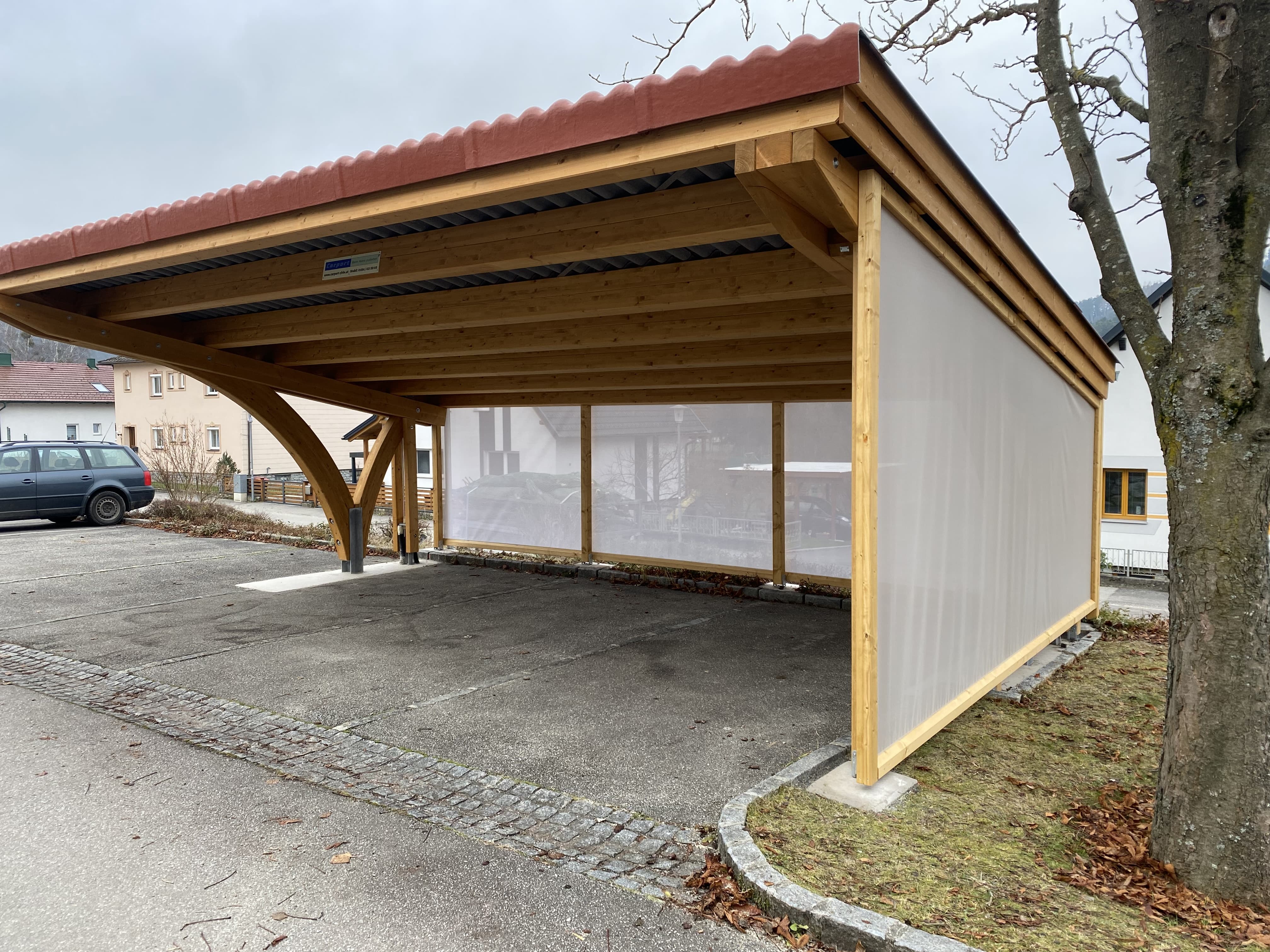 Carport Holzbau Nahaufnahme