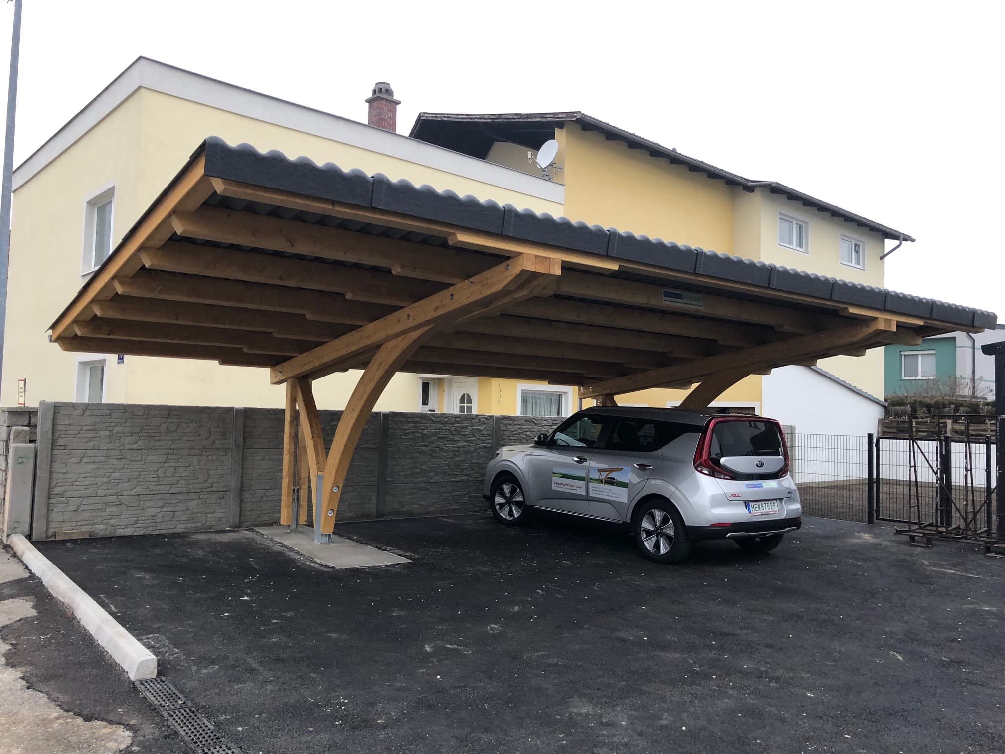 Carport mit Dachbegrünung